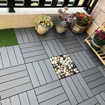 300 X 300mm αρχαία πλαστική βάση Wpc σύνθετο Decking κεραμιδιών γεφυρών Diy ενδασφαλίζοντας